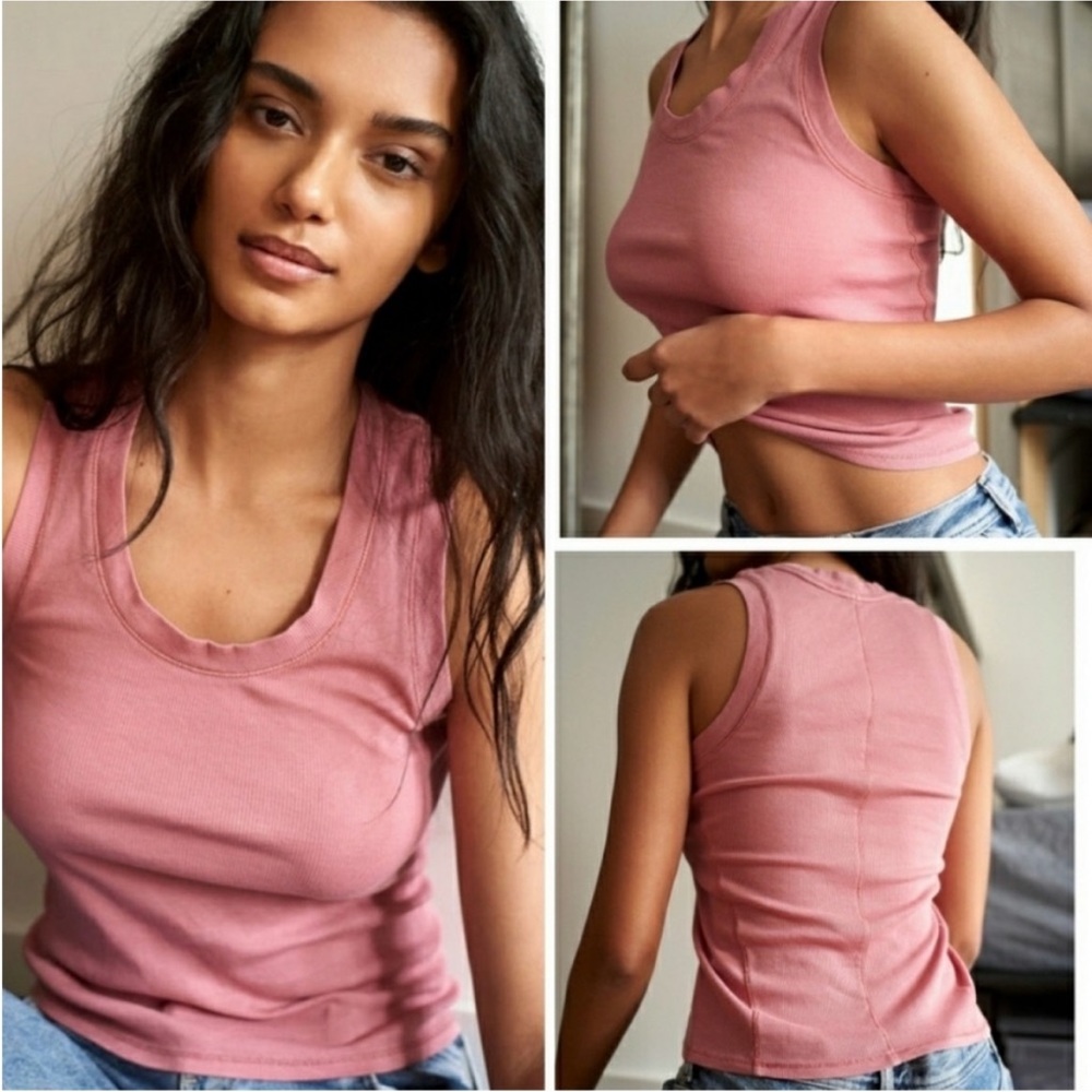 NWT Free People U Neck Tank in Oh Bloom